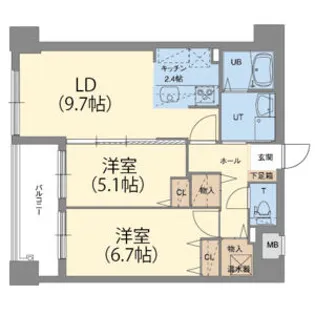 エナコート南円山【6階】の間取り