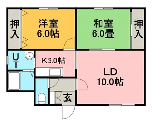 サン・グレース北野【1階】の間取り