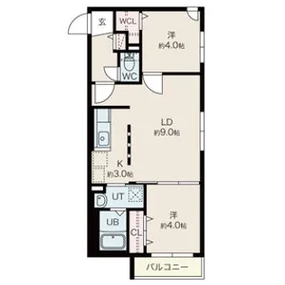 ファランドール新札幌Ⅱ【4階】の間取り