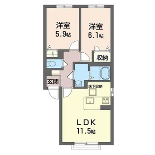 シャーメゾンメイプルⅡ【102号室】の間取り