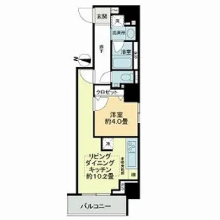 ラ・クラッセ札幌シティイースト【0804号室】の間取り