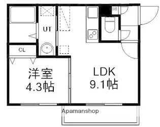 ロアジ南郷【4階】の間取り