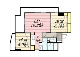 ガーネットハイツ菊水【9階】の間取り