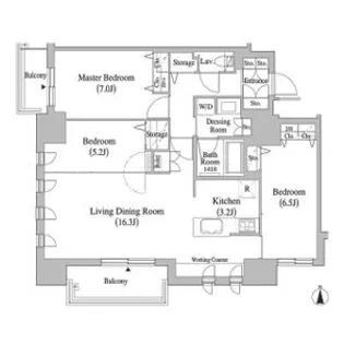 Fリミテッド北広島【15階】の間取り
