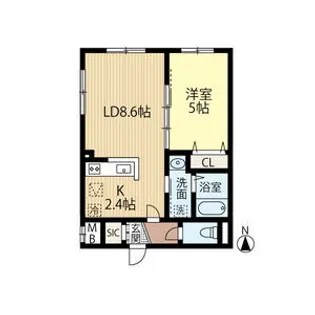 LA CONFORTO厚別【2階】の間取り