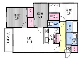 Aster本通15【3階】の間取り