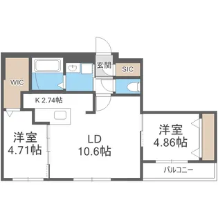 ラクラス大通東【0310号室】の間取り