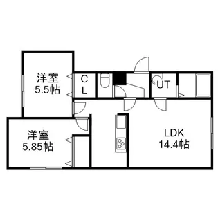 サリーヴィラ月寒東【1階】の間取り