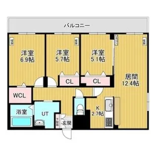 レジデンス白石中央Ⅲ【5階】の間取り