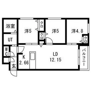 フィンガークロス【3階】の間取り