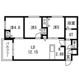 フィンガークロス【3階】の間取り