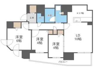 ブランズ新札幌【15階】の間取り