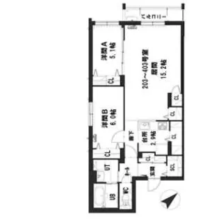 グランメールプレシャス【3階】の間取り