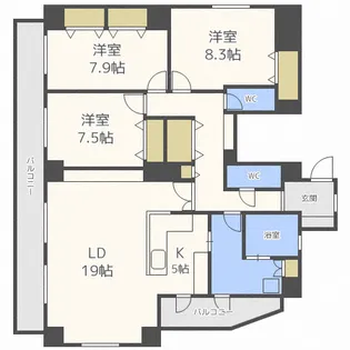ベルリード福住【00801号室】の間取り
