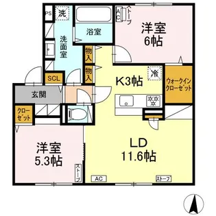 ORKA VILLAGE D【1階】の間取り