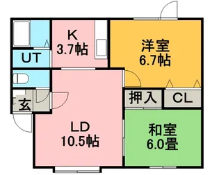 ボンメナージュⅡ【0102号室】の間取り