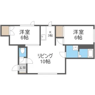 白石本通館【203号室】の間取り