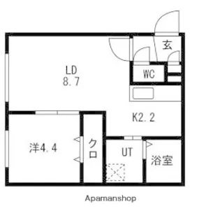 グランデール南郷【202号室】の間取り