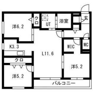 DOORS月寒東(ドアーズ月寒東)【1階】の間取り