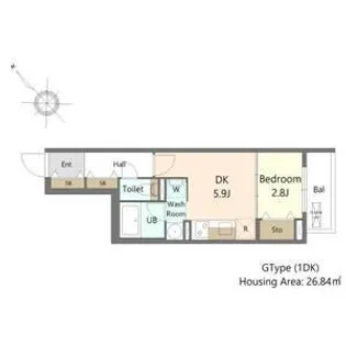 SーRESIDENCE東札幌BLING【210号室】の間取り