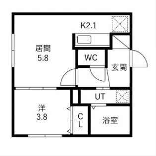 仮)福住1ー1MS【202号室】の間取り