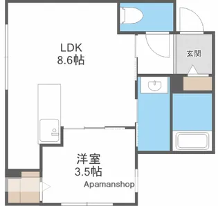 KENT COLLECTION野幌駅前【203号室】の間取り