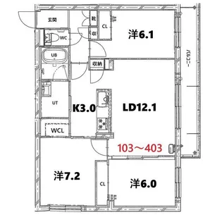 BASE厚別【203号室】の間取り
