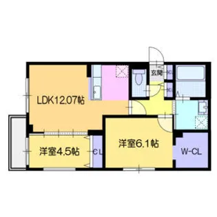 仮)ヴォヤージュ菊水【206号室】の間取り