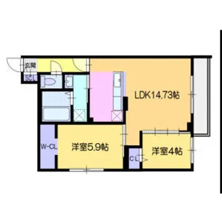 仮)ヴォヤージュ菊水【203号室】の間取り