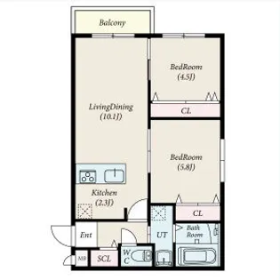 TOMISIA(トミシア)【205号室】の間取り