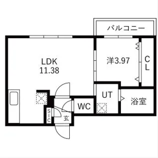 仮)GAー厚別中央3ー3MS【307号室】の間取り