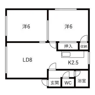 山信ハイツ【202号室】の間取り