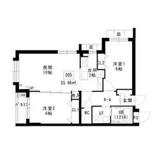 ノヴァ白石ーⅡ【2階】の間取り