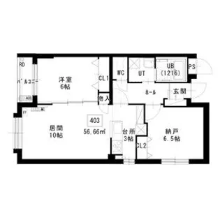 ノヴァ白石ーⅡ【403号室】の間取り