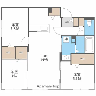 DPレジデンス北広島【4階】の間取り