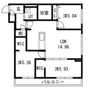 GAー福住1ー1MS B棟【405号室】の間取り