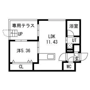 仮)GAー福住1ー1MS B棟【1階】の間取り