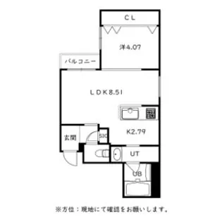 CITY SQUARE菊水(シティスクエア菊水)【0207号室】の間取り