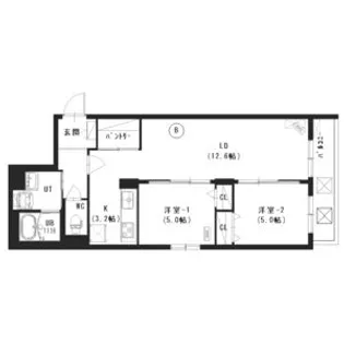 BLANC TERRACE 白石【302号室】の間取り