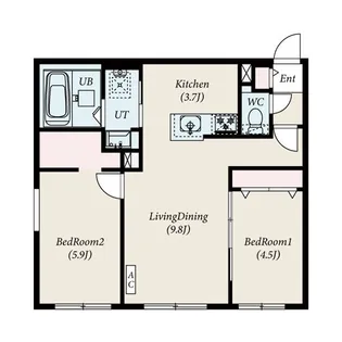 PLATZ新札幌(プラッツ)(Eフラット導入 都市ガス同等料金)【2階】の間取り