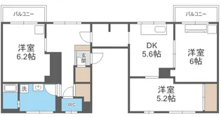 ビレッジハウス野幌10号棟【0405号室】の間取り