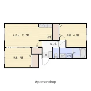イリス ハイト【201号室】の間取り