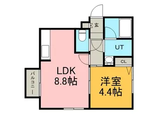 オルセー厚別中央Ⅱ B棟【2階】の間取り