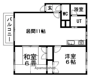 コーポしずかC【201号室】の間取り