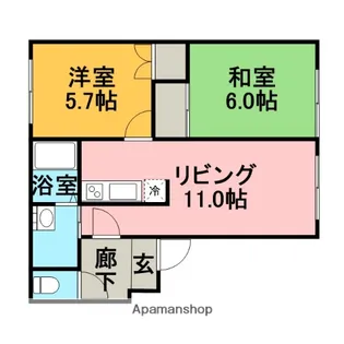 メルハープ南郷【1階】の間取り