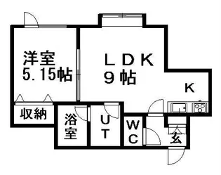 リバーサイドテラスアーク【205号室】の間取り