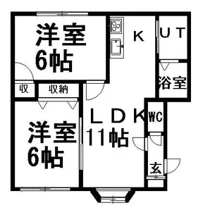パルコート厚別【102号室】の間取り