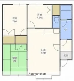 サンハイツ新富【103号室】の間取り