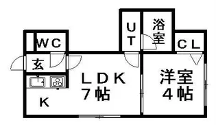 ジュネスコート旭町壱番館【105号室】の間取り