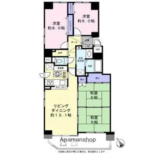 クリーンリバー南菊水【7階】の間取り